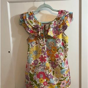 RARE Liberty of London for Target sleeveless blouse with ruffled portrait collar